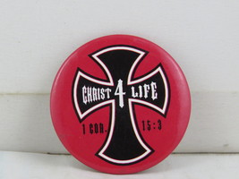 Religious Pin - Christ 4 Life OCC Logo - Celluloid Pin - £11.76 GBP
