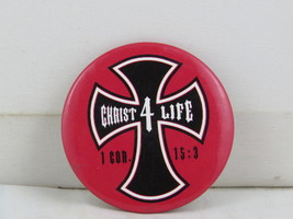Religious Pin - Christ 4 Life OCC Logo - Celluloid Pin - $15.00