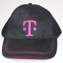 T Mobile Adjustable Mesh Black And Pink Baseball Work Hat Snap Back Embr... - $13.08