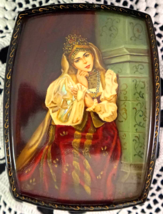 Russian Fedoskino Lacquer Box Young Lady In traditional Garb &quot;Girl by Fi... - $159.95