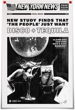 Adorable Vintage Disco Headline Poster Prints Funny Black And White New York - £35.29 GBP