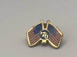 Vintage American Dual Flag Bicentennial 1776-1976 Lapel Pin  - $5.10