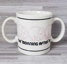 Vintage The Morning After Mug Double Handle 10 fl. oz. Coffee Mug Cup - £13.42 GBP