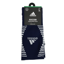 Adidas Men Soccer Team Speed Socks Navy Blue L Shoe Size 9-13 - $9.87