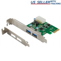2-Port Usb 3.0 Pci-Express Pcie Adapter Controller Card ~ Low Profile - £21.57 GBP