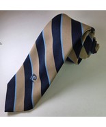 Pierre Cardin Repp Navy Tan Blue Stripe Polyester Tie 3” x 52” - €12,91 EUR
