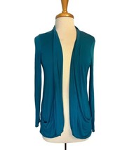 Womens J.Jill Teal Cardigan Stretch Size Small Petite Wearever Collection - $12.49