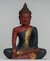 Antik Khmer stil SE Asien sitzt Holz Enlightenment Buddha Statue 27cm/27... - £202.12 GBP