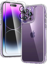 5 in 1 for Iphone 14 Pro Max Case Clear, [Not Yellowing] with 2X HD Screen Prote - $47.56