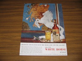 1954 Print Ad White Horse Scotch Whiskey Horse Statue - $9.25