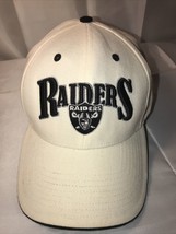 Las Vegas Oakland￼ Raiders Cap Hat White/ Black Embroidered Adjustable Used - £16.06 GBP