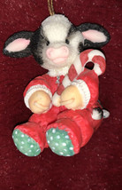 ENESCO MARY&#39;S MOO MOOS - ORNAMENT - BABY COW WITH CANDY CANE (CHRISTMAS) - £19.62 GBP