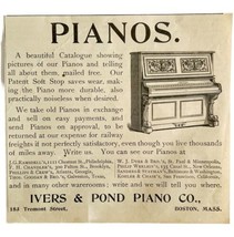 Ivers &amp; Pond Piano 1894 Advertisement Victorian Musical Instruments ADBN1ss - £11.98 GBP