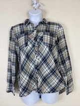 Cato Women Size XL Blue Plaid Button Up Shirt Long Sleeve Pockets - £5.62 GBP