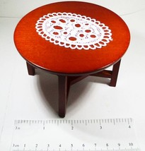 Dollhouse Round Table w OVAL Doily Reutter 1.814/9ov Wood Miniature - $24.70