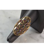 Womens 14k Yellow Gold Modernist Multi Stone Ring 6.4g E4937 - $23,429.50 MXN