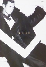 Gucci - male model in fur coat  (Advert) (black &amp; white) - Framed Picture - 11&quot;  - £25.97 GBP