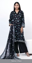 Pakistani Navy Blue Printed  3PCS Lawn Suit light Thread work,unstitched - $67.78 CAD