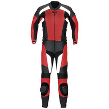 Customized Men Three Tone Color Racing Rider Suit Genuine Leather Jacket Pant - £232.97 GBP
