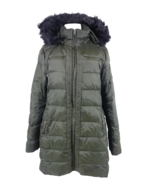 Ralph Lauren Down Puffer Coat Womens Size XL Hunter Green Hooded Fur Tri... - £98.48 GBP