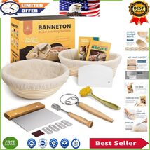 Durable Rattan Bread Proofing Baskets: Oval &amp; Round with Baking Accessories - $1,181.46 MXN