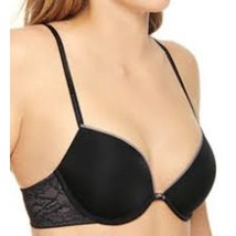 Calvin Klein F3318 Naked Glamour Push-Up Bra With Lace Black Size 34D - $380.72 MXN