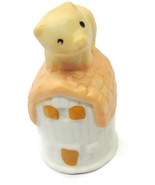 Vintage Bisque Thimble Piglet Hand Painted Barn Collectable Ceramic - $14.84