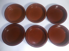 6 Cermer Terracotta Ramekins Baking Cups Pottery Cream Brûlée Flan Desse... - $30.95