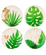 DISNEY MICKEY MOUSE TROPICAL PALM LEAF MELAMINE 9.5&quot; DINNER DESSERT PLAT... - $54.45