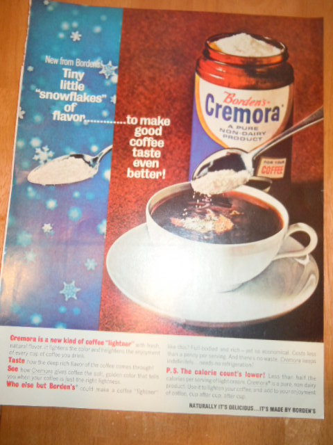 Vintage Borden's Cremora Print Magazine Advertisement 1965 - $5.99