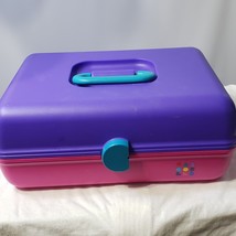 Vintage Caboodles Pink And Purple Plastic Makeup Storage Case 2762 - £18.88 GBP