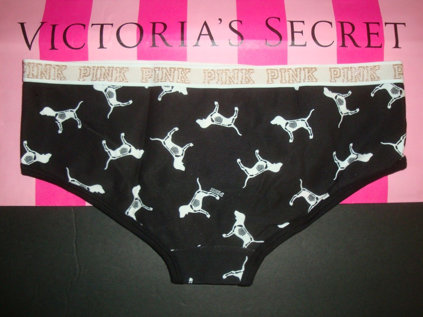 NEW VICTORIA'S SECRET VELVET LOGO WAIST V-STRING THONG PANTY