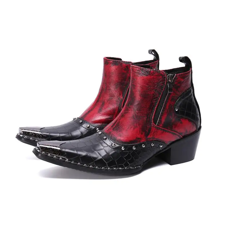Trendy Chelsea Men Boots Pointed Toe Western boy Ankle Boots Mens Nightclub Bars - £280.27 GBP