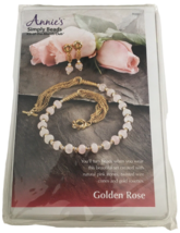 Annies Simply Beads Jewelry Making Kit Golden Rose Necklace Earrings Pin... - $29.99