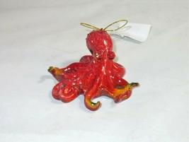 Octopus Hanging Ornament 3.75&quot; Resin Red - £7.86 GBP