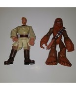 2 Star Wars 7&quot; Figures Lot Chewbacca Wookie Obi Wan Kenobi Jedi Hasbro 2... - £19.79 GBP
