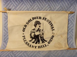 VINTAGE FLAG BANNER OLD SOLDIER FESTIVAL PLEASANT HILL OHIO - £11.85 GBP