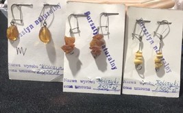 lot of sterling silver amber earrings  - £35.92 GBP