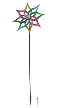 Scratch &amp; Dent Brightly Painted Polka Dot Kinetic Wind Spinner Garden Stake - £31.72 GBP