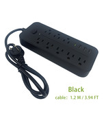 Flat Plug Power Strip Surge Protector, 8 Outlets with 3 USB A and 1 USB ... - $45.99