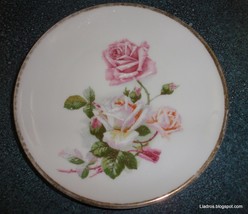 Antique Carl Tielsch CT Altwasser Hand Painted Roses Collectible Plate -... - $54.96 MXN