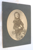 Antique Victorian photograph boy sailor suit ball button shoes - £18.91 GBP