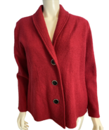 Kasper Red Boiled Wool Shawl Collar Button Front Jacket Size M - $47.49