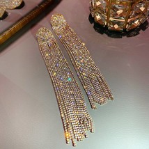 XIALUOKE Bohemia Long Tassel Crystal Drop Earrings For Women Vintage Hyperbole P - £10.38 GBP