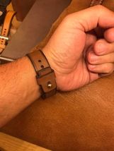 Artist Handcrafted Luxury Leather Watch Wristband. 20-22mm Wide. Universal Fit. image 7