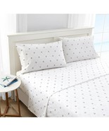 Queen size Coastal Beach Starfish White Navy Red 100-Percent Cotton Shee... - $2,693.45 MXN
