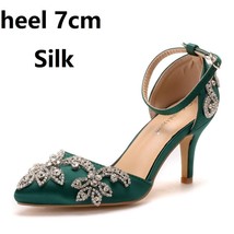 Woman Luxury Diamond White High Heels Pumps Wedding Shoes Bridal Elegant Ankle S - £57.17 GBP