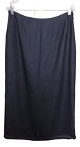 Eddie Bauer Ladies Long Dark Blue Apron Skirt W/TIE In FRONT-100% POLYESTER-12-A - £17.63 GBP