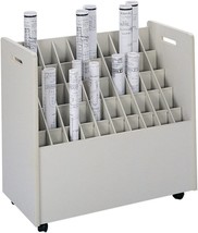 50-Compartment Mobile Roll File, Safco Products 3083, Putty. - £261.44 GBP