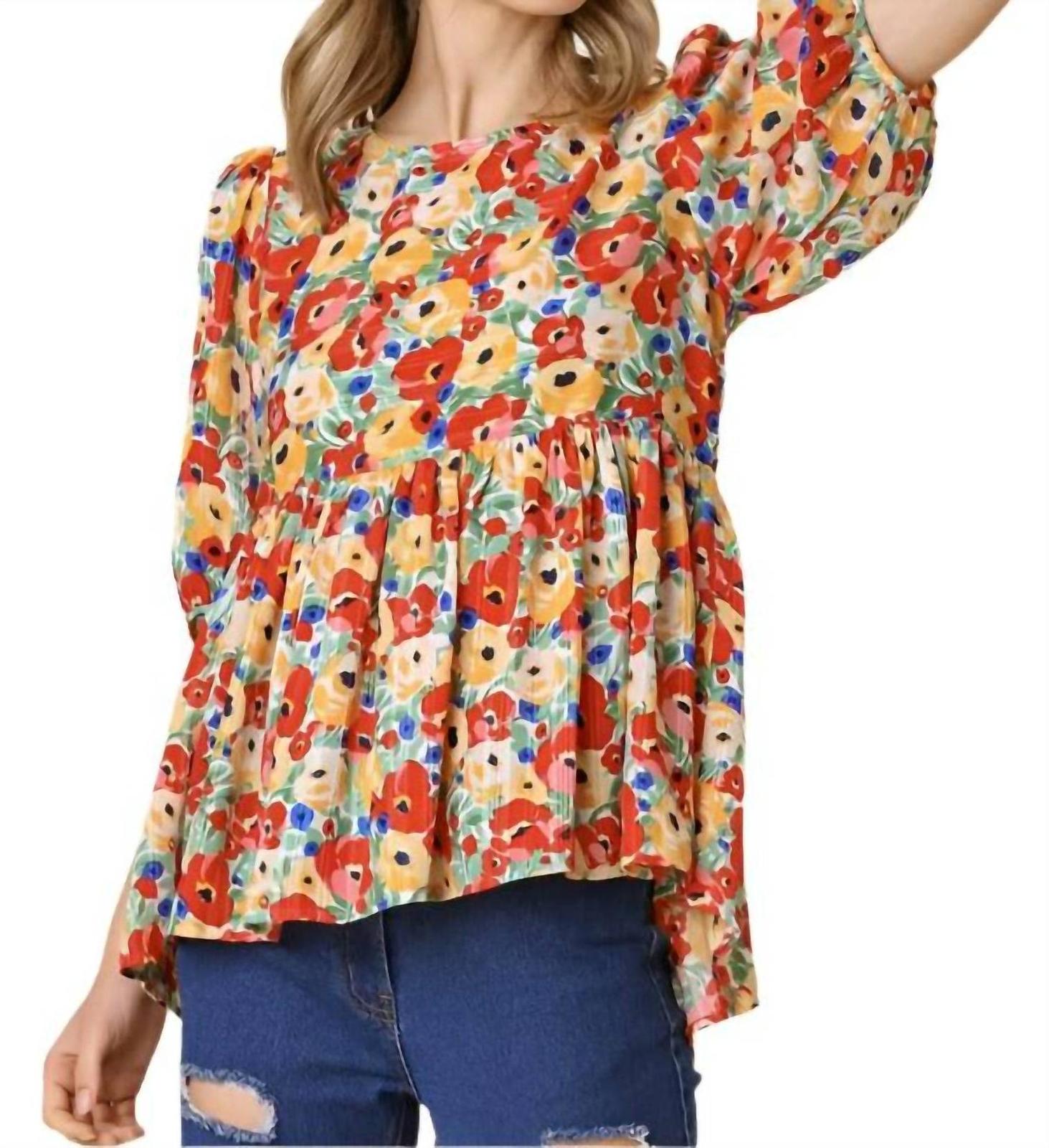 Umgee short sleeve top Red Floral - $42.00